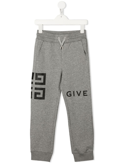 Givenchy Kids' 4g Print Track Trousers In Grey