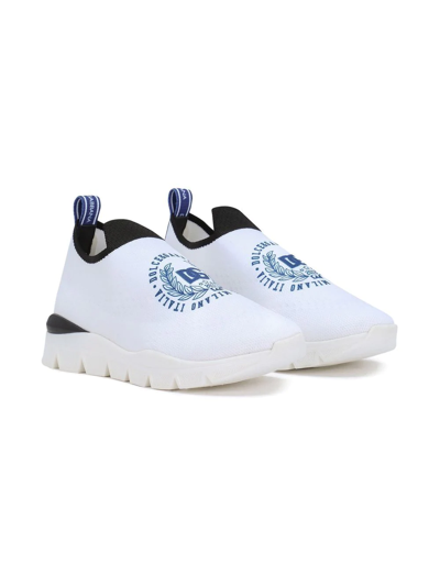 Dolce & Gabbana Kids' Sorrento Slip-on Sneakers In White