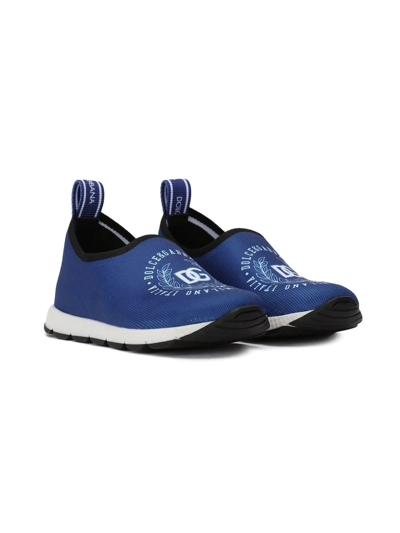 Dolce & Gabbana Kids' Sorrento Slip-on Trainers In Blue