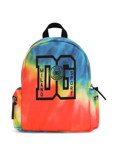 Dolce & Gabbana Kids' Tie-dye Backpack In Multicolour