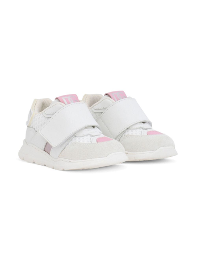 Dolce & Gabbana Kids' Logo-print Touch-stripe Trainers In White