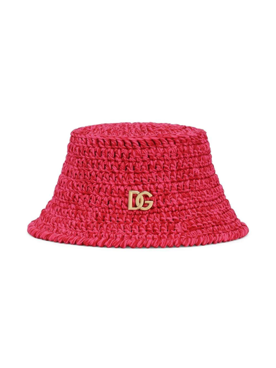 Dolce & Gabbana Kids Dg Millenials Logo Bucket Hat In Pink