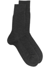 Falke Logo-knit Socks In Grey