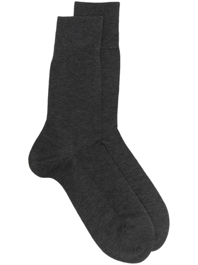 Falke Logo-knit Socks In Grey
