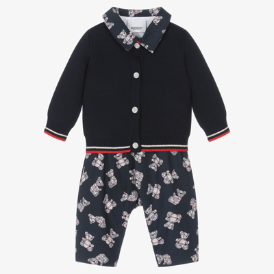 Burberry Baby Boys Blue Trouser Set