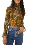 Free People Hello There Smocked Crop Top In Forest Combo
