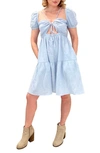 Emilia George Maternity Amelia Mini Tiered Dress In Blue