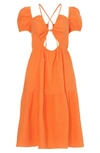 Emilia George Maternity Amelia Mini Tiered Dress In Coral Rose