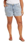 Wit & Wisdom 'ab'-solution High Waist Denim Carpenter Shorts In Light Blue