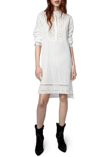 Zadig & Voltaire Redda Eyelet Tunic Dress In Nocolor