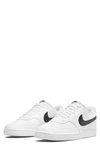 Nike Court Vision Low Next Sneakers In Triple White And Black In White/ Black/ White