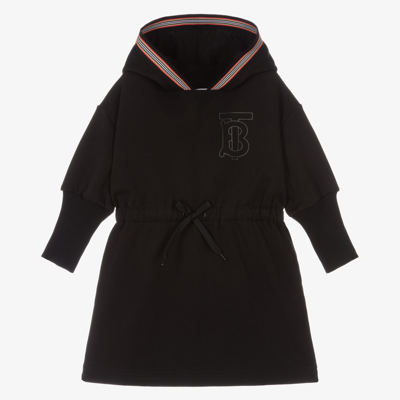 Burberry Kids' Girls Black Hooded Cotton Dress
