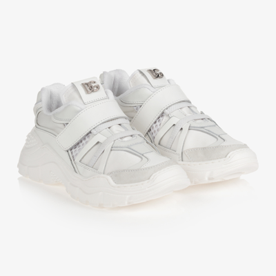 Dolce & Gabbana Kids' White Leather Trainers