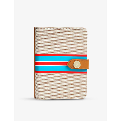 Paravel Cabana Recycled-canvas Passport Case In Red