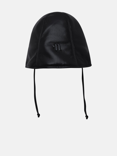 Nanushka Vegan Leather Ricky Hat In Black