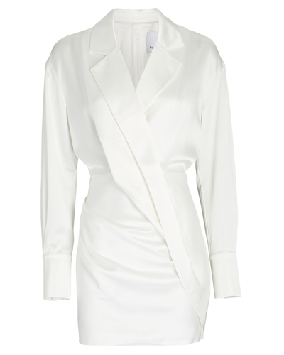 Acler Woodbine Notch-collar Satin Mini Dress In Ivory