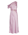 ACLER BOISE BELTED DRAPED SATIN MIDI DRESS