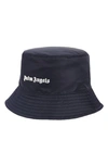 Palm Angels Classic Logo Bucket Hat In Blue/ White
