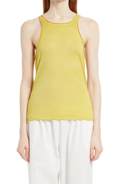 The Row Urmia Cashmere-silk Tank Top In Chartreuse Yellow