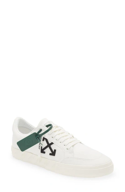 Off-white Low Vulcanized Canvas Sneakers In White Black
