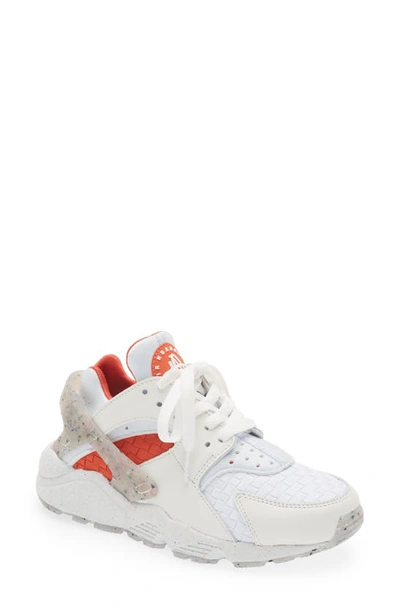 Nike Air Huarache Crater Prm Sneaker In White/ Football Grey/ Orange