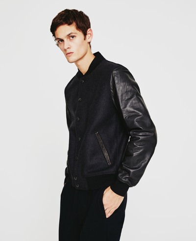 Ag Berret Bomber In Charcoal/black