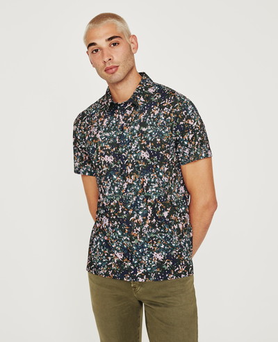 Ag Bryce Short Sleeve Cotton Polo In Forest Leopard