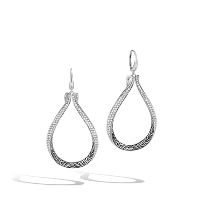 John Hardy Asli Classic Chain Link Drop Earring In White Diamond