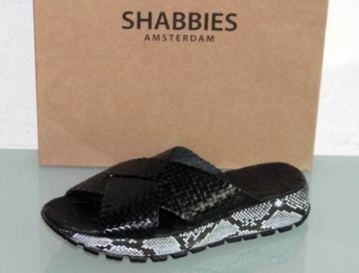 Pre-owned Shabbies Amsterdam Leder Sandale Pantolette Flecht - Made In Spain - Neu&ovp