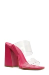 Schutz Victorie Dual-band Slide Sandals In Transparente/ Hot Pink