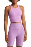 Beyond Yoga Focus Crop Racerback Performance Tank In Bright Iris Heather