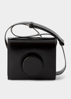 Lemaire Flap Leather Camera Crossbody Bag In 999 Black