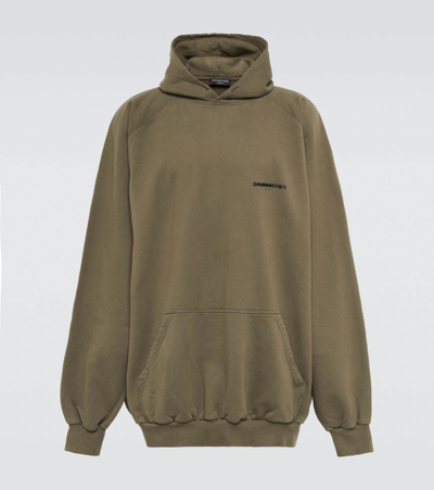 Balenciaga Men's Strike 1917 Logo Oversized Hoodie In Green