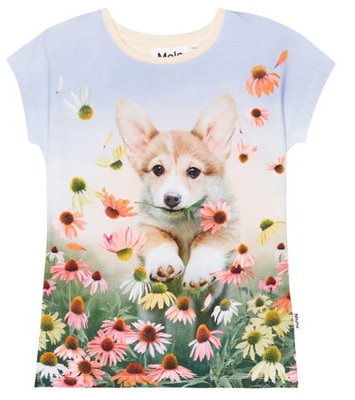 Molo Kids' Ragnhilde Printed Cotton-blend T-shirt In Flower For You