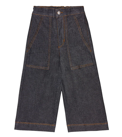Molo Kids' Alyna Wide-leg Jeans In Raw Indigo