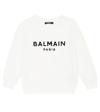 Balmain Logo Sweatshirt In Bianco/nero
