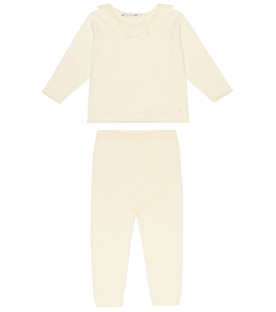 Bonpoint Baby Anisa Cotton-blend Top And Pants Set In Bianco