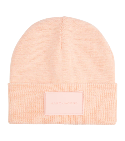 Marc Jacobs Kids' Ribbed Beanie In Pink Pale