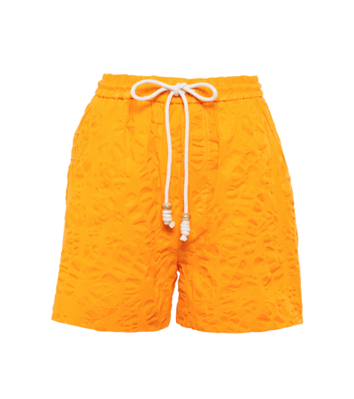 Nanushka Havin Cotton Shorts In Orange Monogram