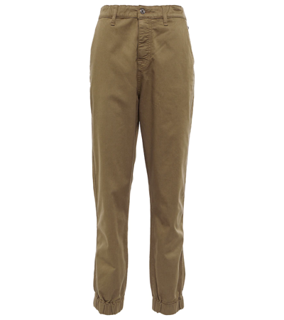 7 For All Mankind Stretch-cotton Twill Cargo Pants In Green