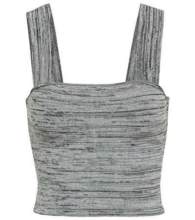 Proenza Schouler White Label Knit Crop Top In Black/white