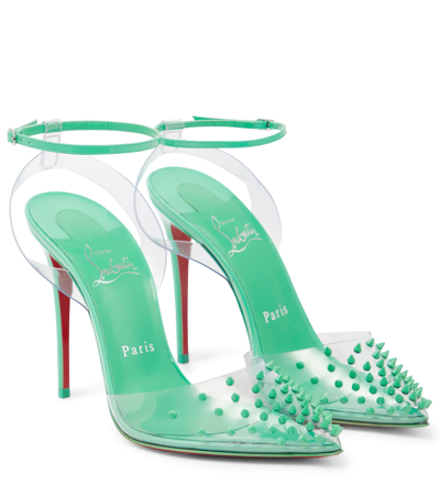 Christian Louboutin Spikoo 100 Pvc And Leather Pumps In Detox