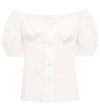 CHLOÉ OFF-SHOULDER LINEN VOILLE TOP