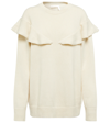 CHLOÉ RUFFLE-TRIMMED CASHMERE SWEATER