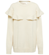Chloé Off-white Ruffled Sweater In White Powder