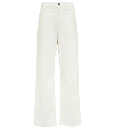 The Row Cotton Wide-leg Jeans Featuring Pockets In White