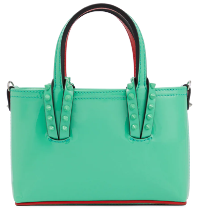 Christian Louboutin Cabata Nano Patent Leather Tote Bag In Detox