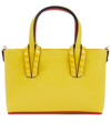 Christian Louboutin Cabata Nano Patent Leather Tote Bag In Yellow