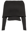 Alaïa Ribbed-knit Off-shoulder Sweater In Noir Alaia
