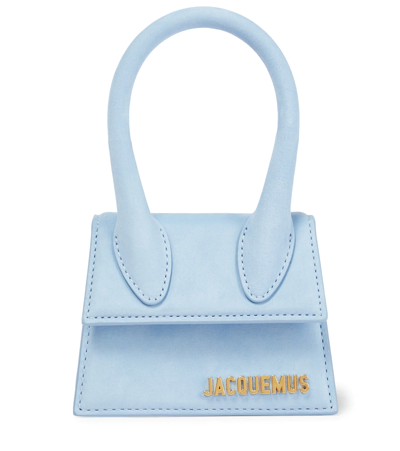 Jacquemus Le Chiquito Leather Tote Bag In Light Blue